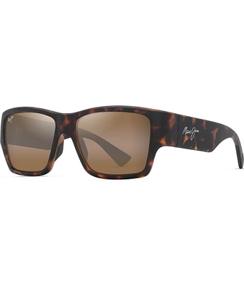 Maui Jim Men's Ka'olu PolarizedPlus2® 57mm Havana Square Sunglasses