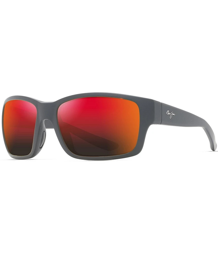 Maui Jim Men's Mangroves PolarizedPlus2® Wrap 60mm Mirrored Sunglasses