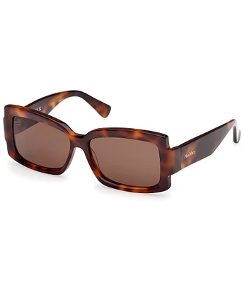 MaxMara Women's Lee 57mm Havana Rectangle Sunglasses