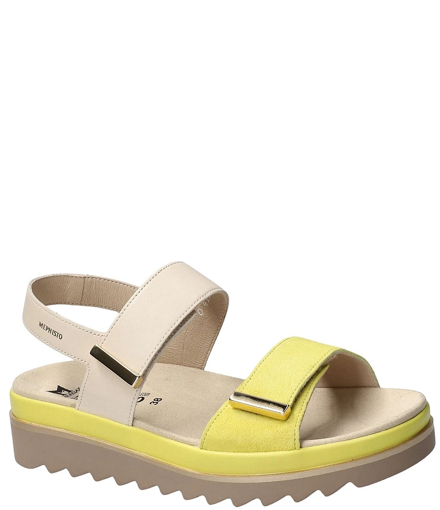 Mephisto Dominica Leather Wedge Platform Sandals
