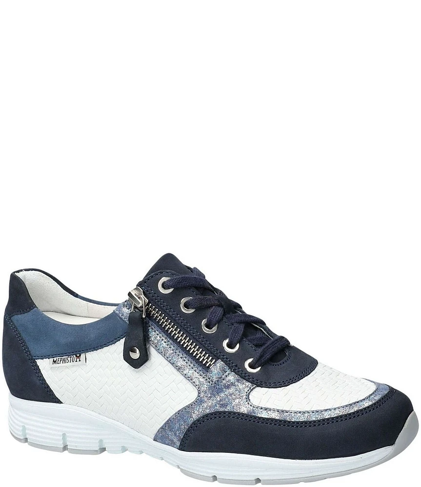 Mephisto Ylona Woven Side Zip Oxford Sneakers