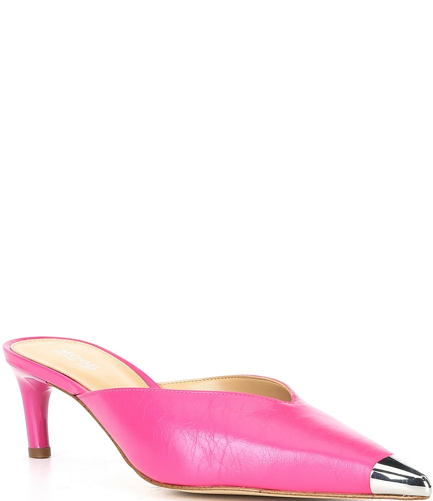 Michael Kors Kasia Leather Cap Toe Mules