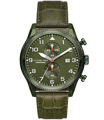 Michael Kors Men's Panorama Chronograph Leather Strap Watch