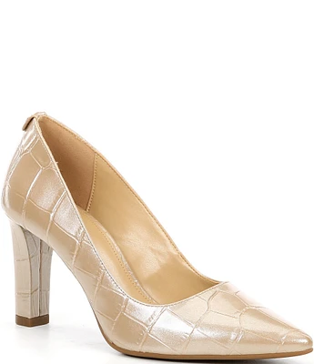 Michael Kors Milly Flex Crocodile Embossed Patent Leather Pumps