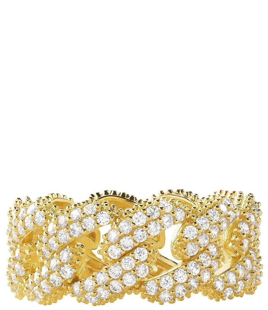 Michael Kors MK Link Frozen Pav Curb Chain Band Ring