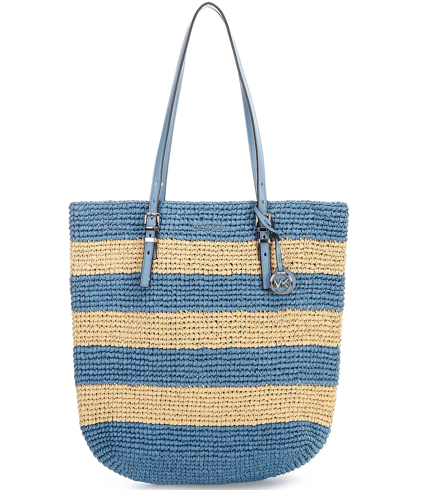 Michael Kors Quinn Large North-South Chambray Stripe Tote Bag
