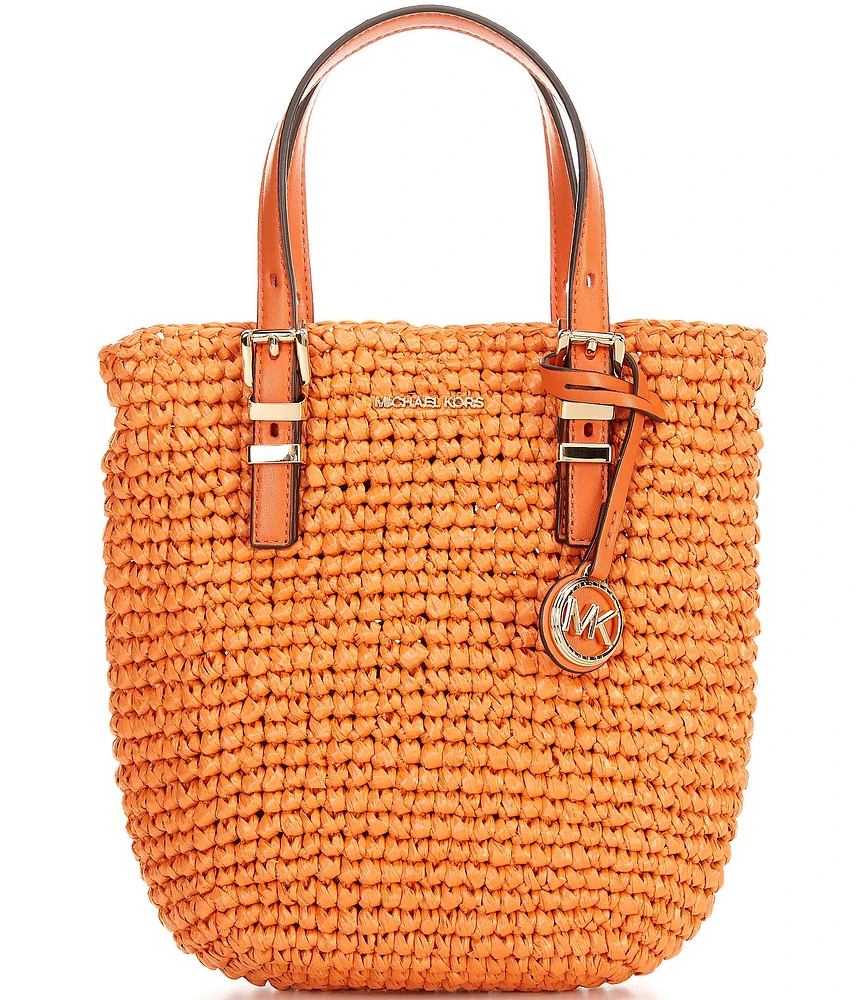 Michael Kors Quinn Small North South Straw Tote Bag
