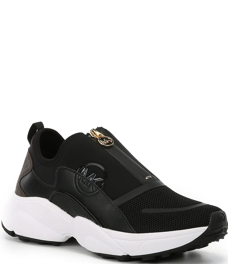 Michael Kors Sami Mesh Signature Logo Trainer Wedge Zip Sneakers