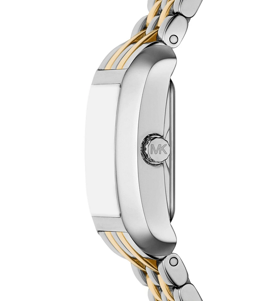 Michael Kors Women's Emery Three Hand Two Tone Double Wrap Stainless Steel Bracelet Watch