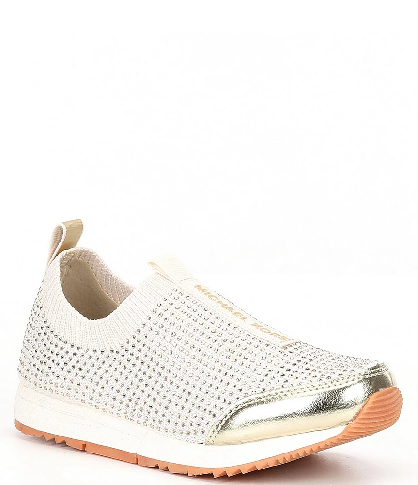 MICHAEL Michael Kors Girls' Allie Sock Crystal Embellished Slip On Sneakers (Toddler)