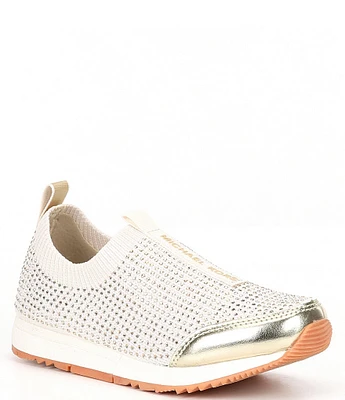 MICHAEL Michael Kors Girls' Allie Sock Crystal Embellished Slip On Sneakers (Toddler)