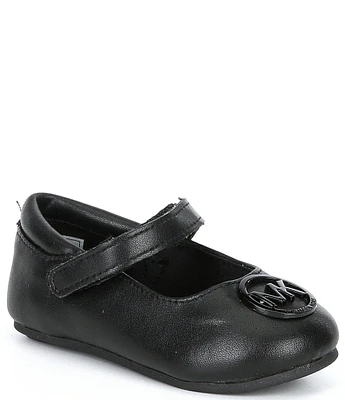 MICHAEL Michael Kors Girls' Amber Aiden Leather Logo Mary Jane Ballet Flats (Infant)