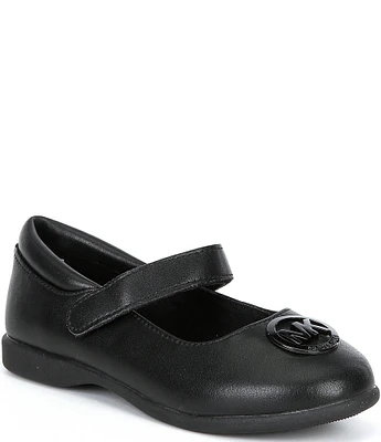 MICHAEL Michael Kors Girls' Amber Aiden Leather Logo Mary Jane Ballet Flats (Toddler)