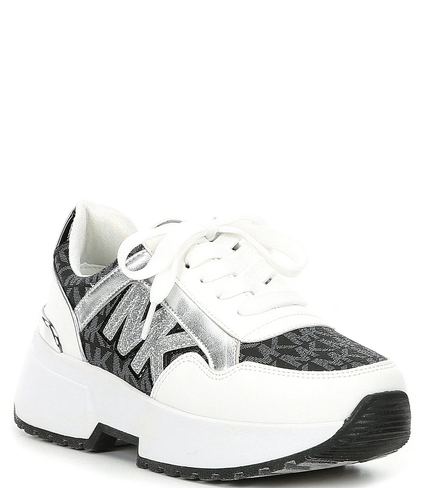 MICHAEL Michael Kors Girls' Cosmo Maddy Glitter Logo Chunky Sneakers (Toddler)