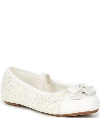 MICHAEL Michael Kors Girls' Kenya Glitter Padlock Hardware Bow Ballet Flats (Infant)