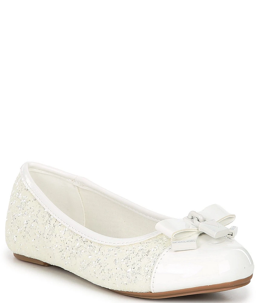MICHAEL Michael Kors Girls' Kenya Glitter Padlock Hardware Bow Ballet Flats (Toddler)