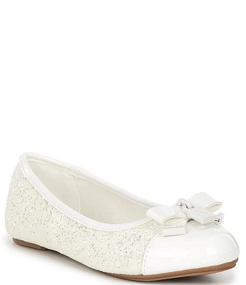 MICHAEL Michael Kors Girls' Kenya Glitter Padlock Hardware Bow Ballet Flats (Youth)