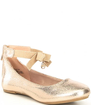 MICHAEL Michael Kors Girls' Kenyah Kay Bow Logo Charm Ballet Flats (Youth)