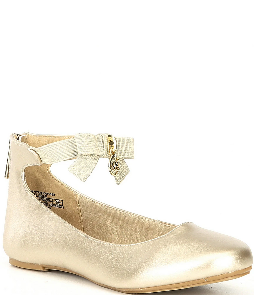 MICHAEL Michael Kors Girls' Kenyah Kay-T Bow Logo Charm Ballet Flats (Infant)
