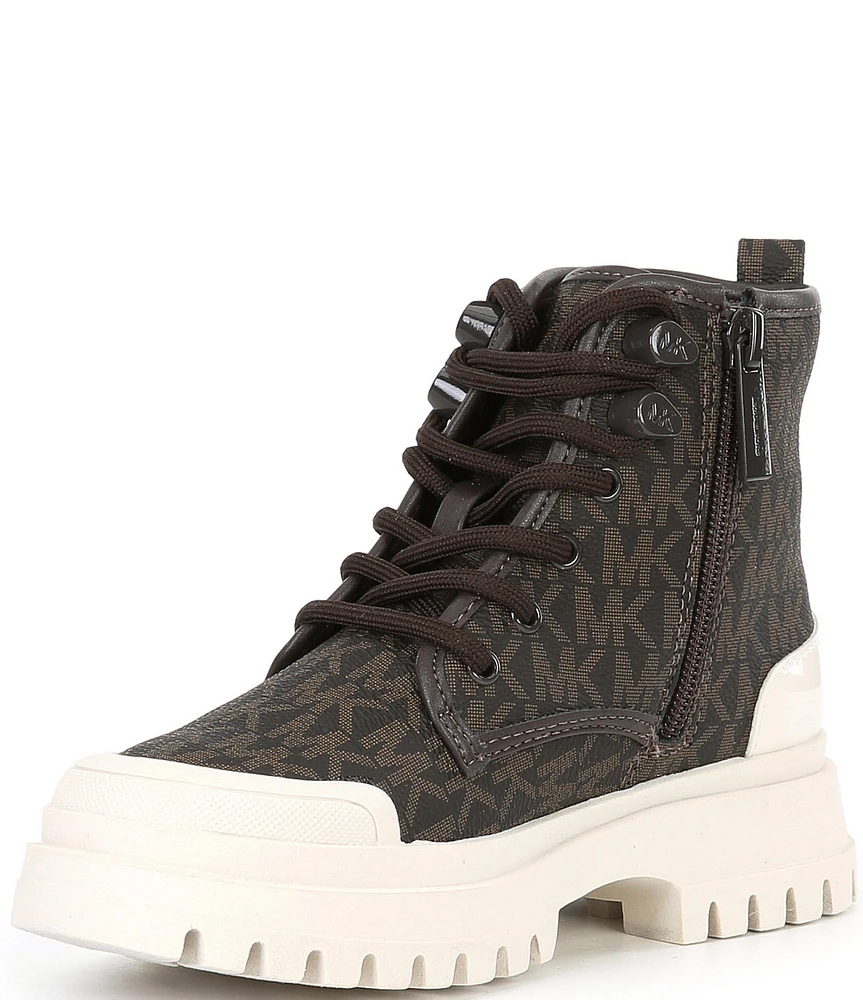 MICHAEL Michael Kors Girls' Payton Logo Lace Up Lug Sole Booties (Youth)