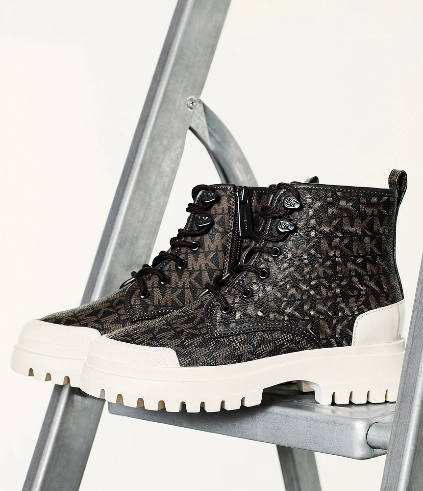 MICHAEL Michael Kors Girls' Payton Logo Lace Up Lug Sole Booties (Youth)