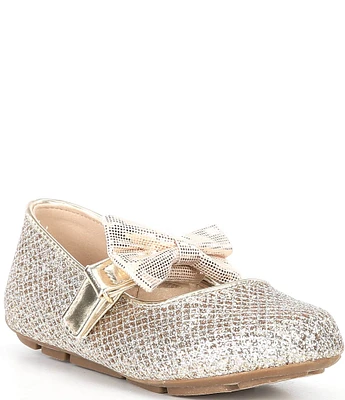 MICHAEL Michael Kors Girls' San Rover Harin Glitter Bow Mary Jane Ballet Flats (Infant)