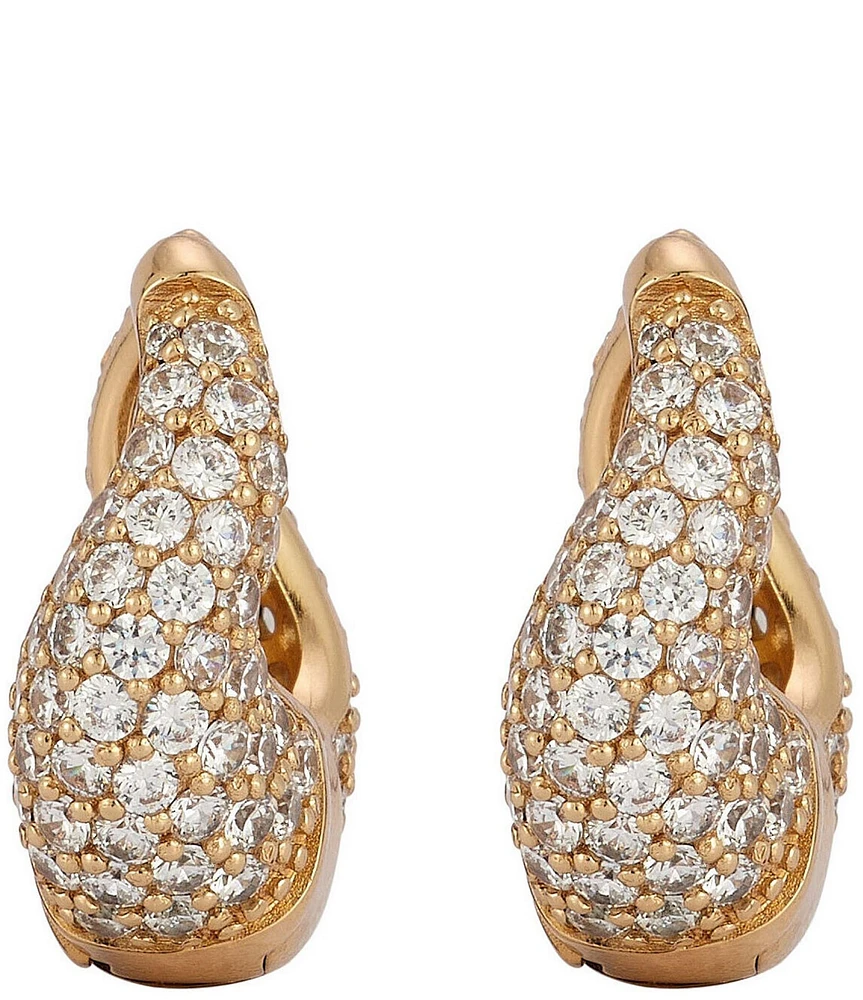 Mignonne Gavigan Juana Rhinestone Puffy Hoop Earrings