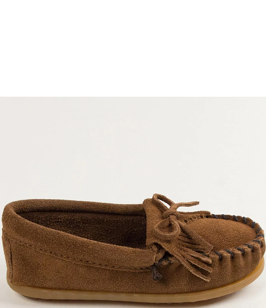 Minnetonka Kids' Kilty Suede Whipstitch Moccasins (Infant)