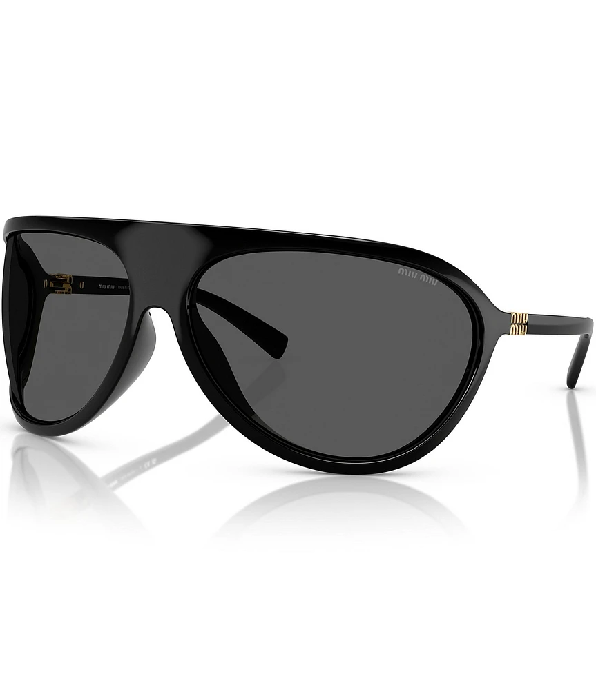 Miu Miu Women's MU A01S75-X 75mm Wrap Statement Shield Sunglasses