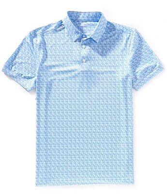 Mizzen+Main Golf Carts and Cocktails Print Performance Stretch Short Sleeve Polo Shirt