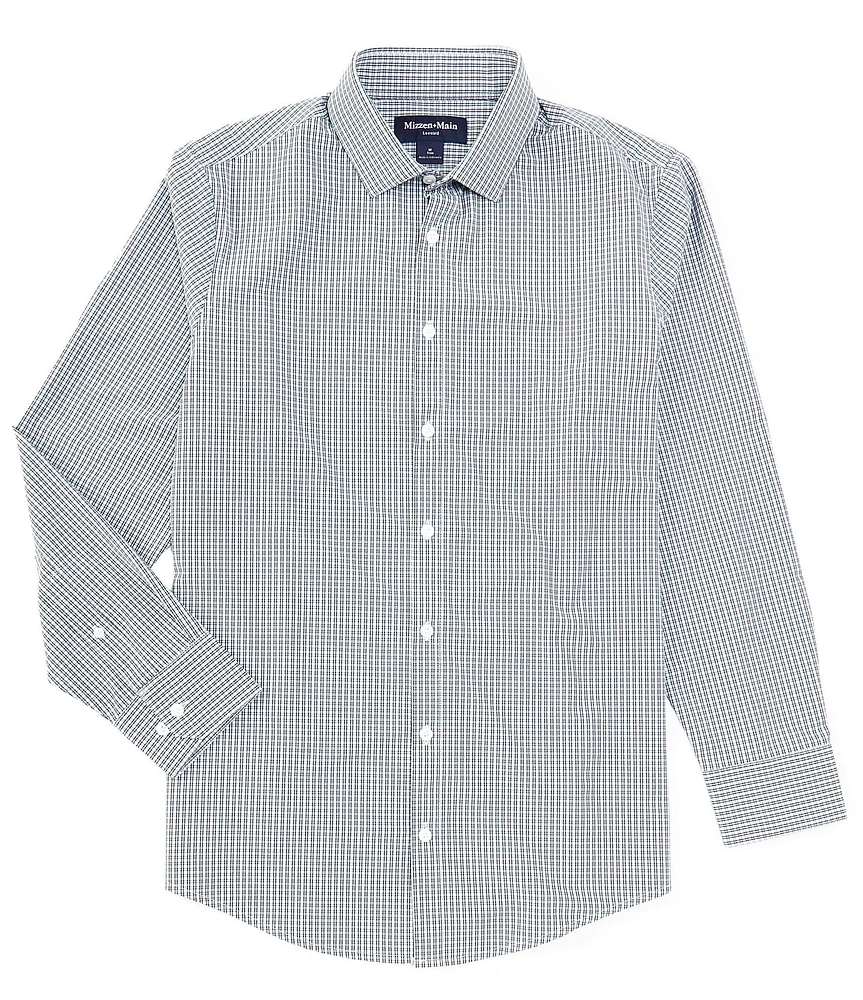 Mizzen+Main Leeward No-Tuck Performance Stretch Check Long Sleeve Woven Shirt