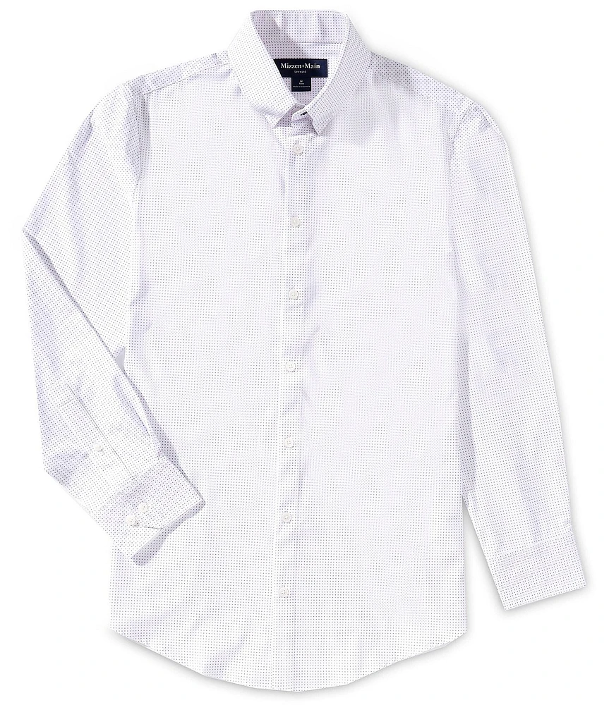 Mizzen+Main Leeward Performance Stretch Dual Dot Print Long Sleeve Woven Shirt