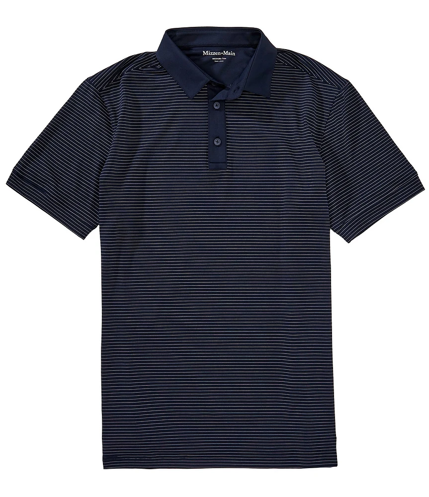 Mizzen+Main Performance Stretch Versa Stripe Short Sleeve Polo Shirt