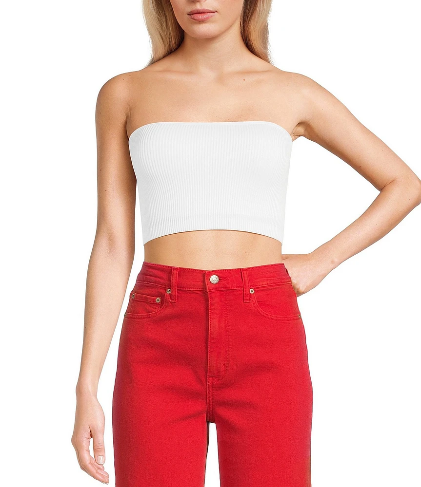 Moa Moa Seamless Rib Strapless Bandeau Tube Top