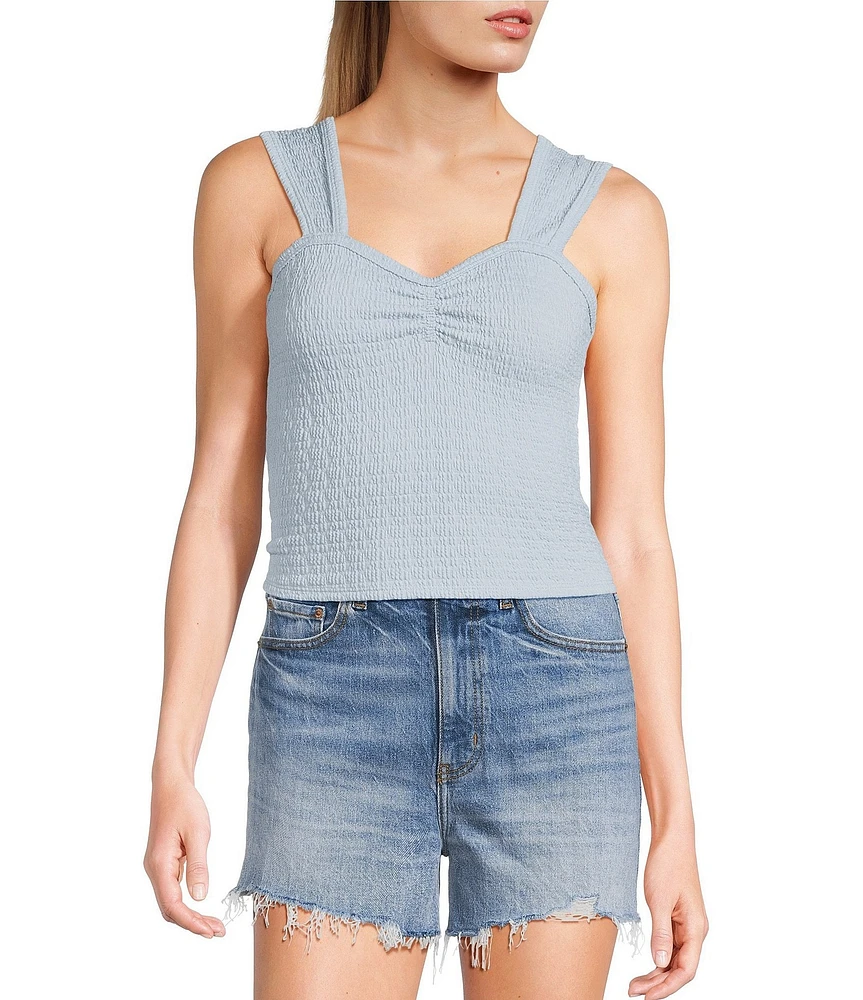 Moa Moa Sweetheart Neck Cinch Front Tank Top