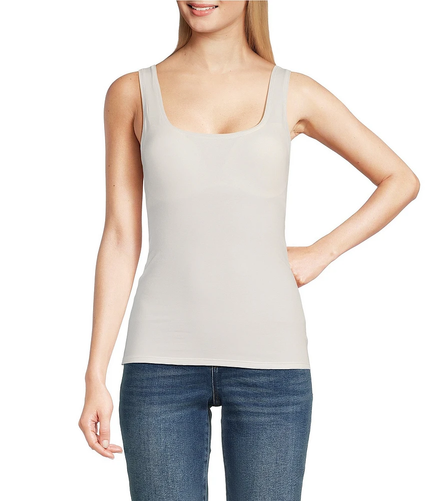 Modern Movement Sleeveless Scoop Neck Step In Tank Top
