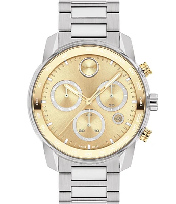Movado Bold Men's Verso Quartz Chronograph Two Tone Stainless Steel Bracelet Watch