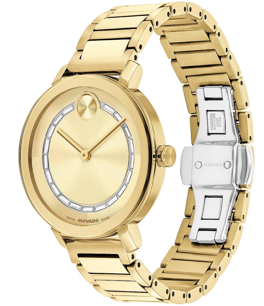 Movado Bold Women's Evolution 2.0 Quartz Analog Gold Tone Stainless Steel Bracelet Watch