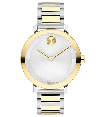 Movado Bold Women's Evolution 2.0 Quartz Analog Two Tone Stainless Steel Bracelet Watch
