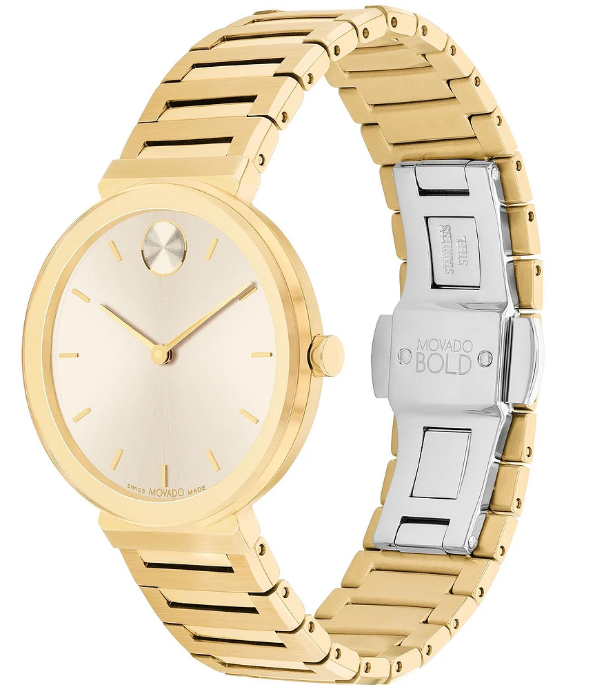 Movado Bold Women's Quartz Analog Gold Stainless Steel Bracelet Watch