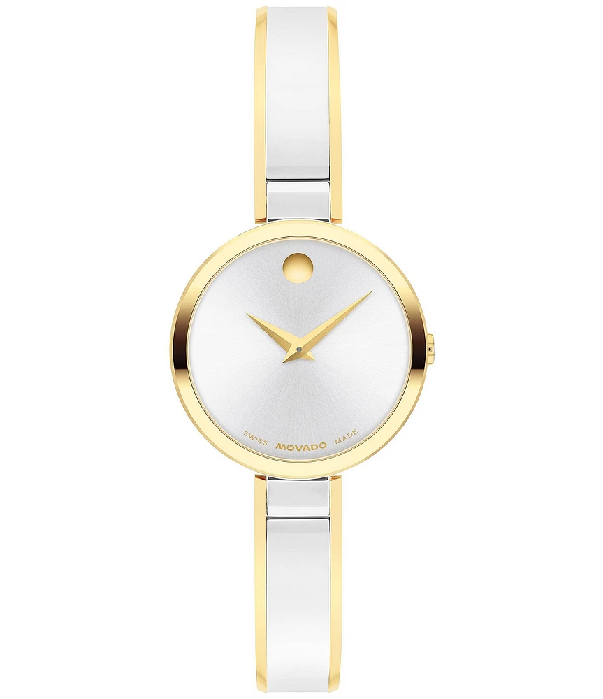 Movado Women's Moda Quartz Analog Stainless Steel and Yellow PVD Bangle Bracelet Watch