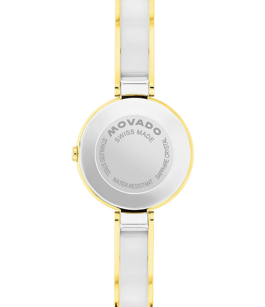 Movado Women's Moda Quartz Analog Stainless Steel and Yellow PVD Bangle Bracelet Watch