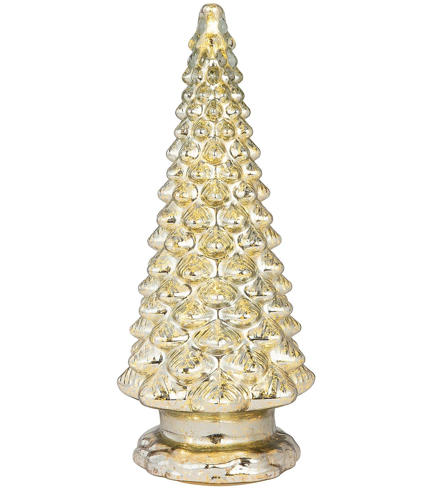 Mr. Christmas Mercury Glass Tree with Twinkling Lights Tabletop Decor, 16#double;