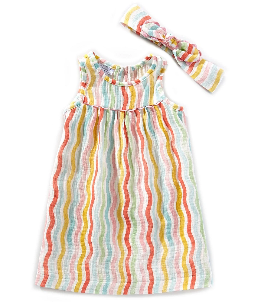 Mud Pie Baby Girls Sleeveless Rainbow Empire-Waist Dress