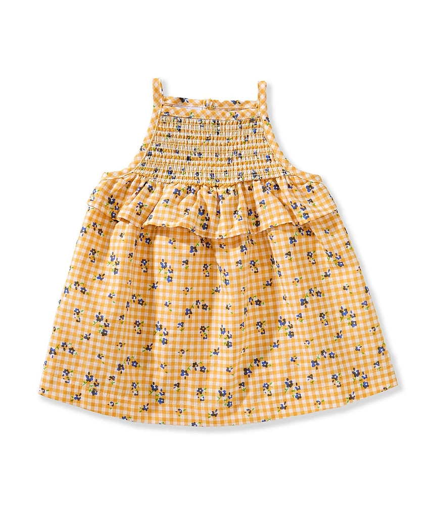 Mud Pie Baby Girls Sleeveless Printed Smocked Babydoll Dress