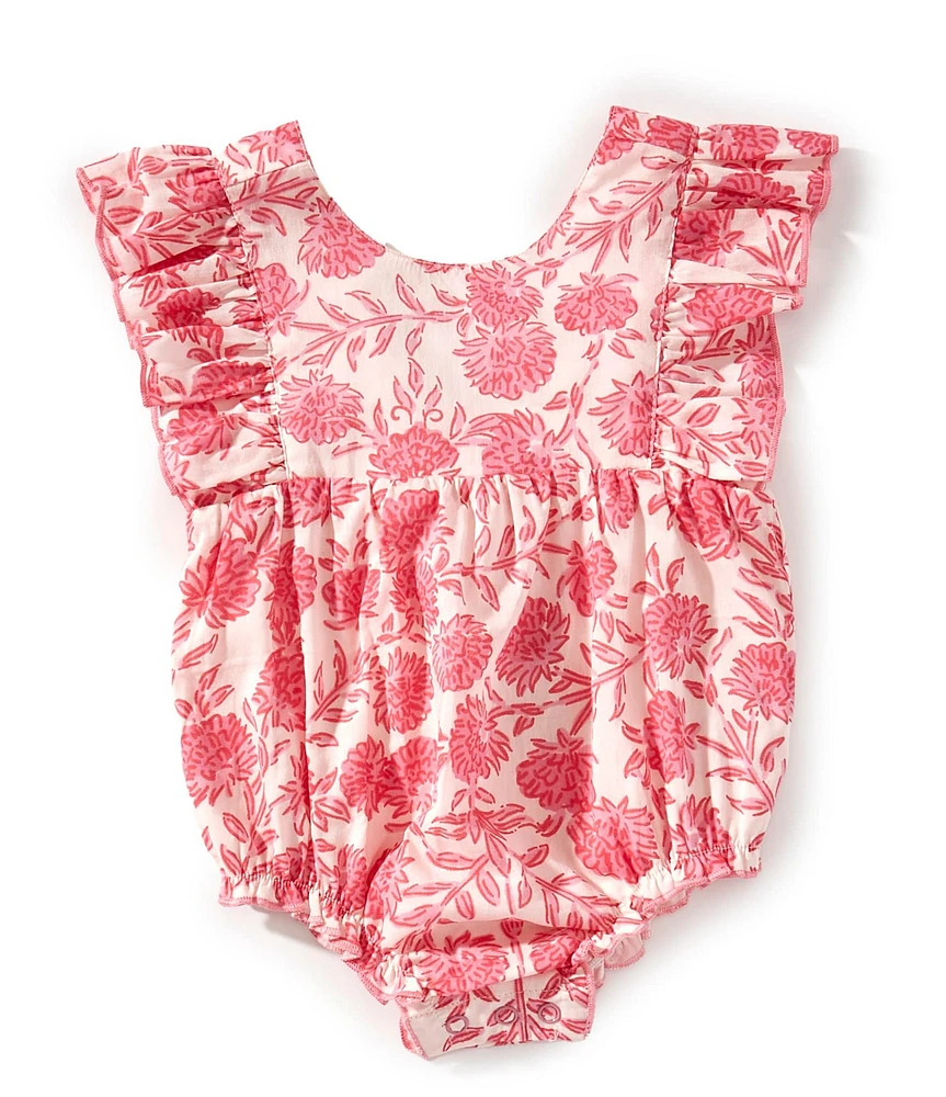 Mud Pie Baby Girls Sleeveless Floral-Printed Voile Bodysuit