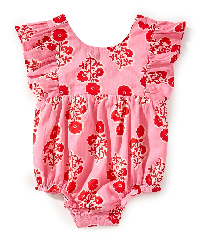 Mud Pie Baby Girls Sleeveless Floral Voile Print Bodysuit