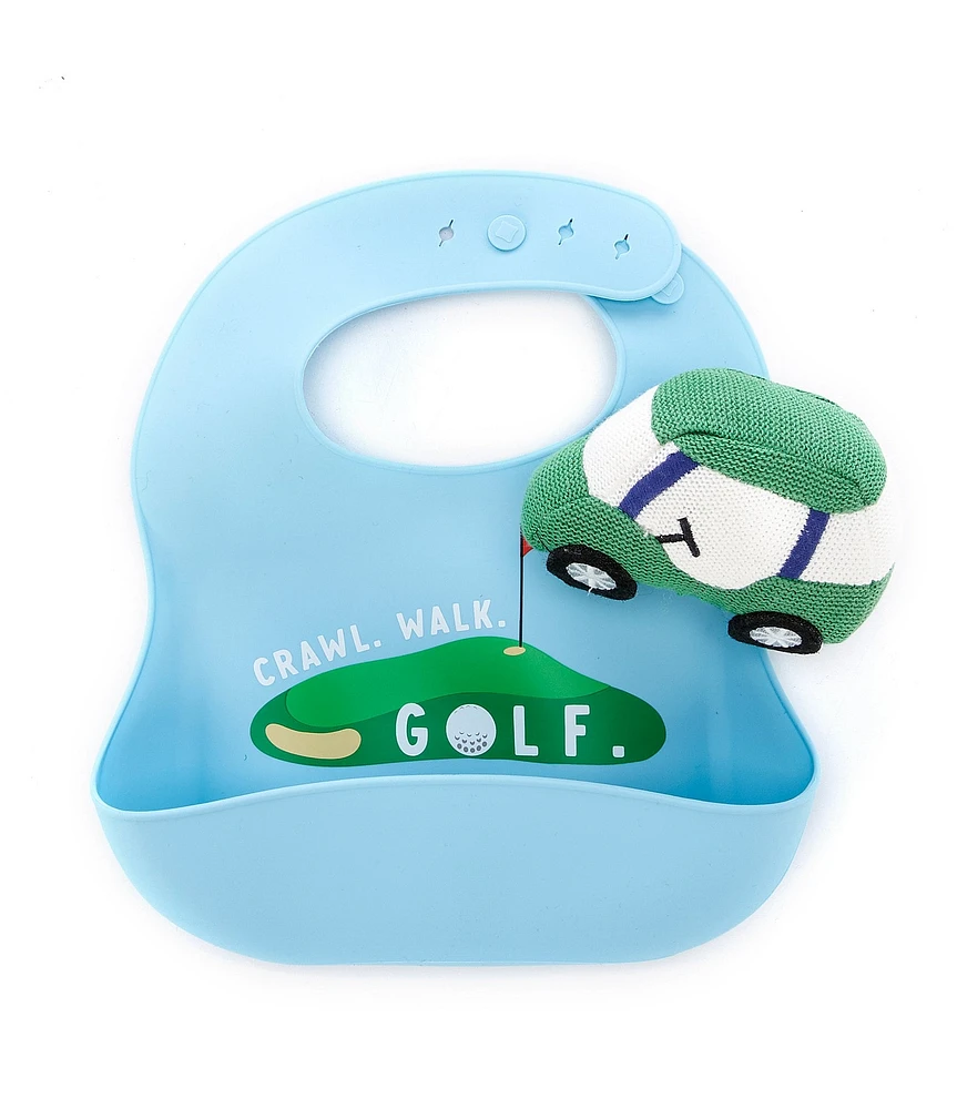 Mud Pie Baby Golf Silicon Bib & Rattle Set