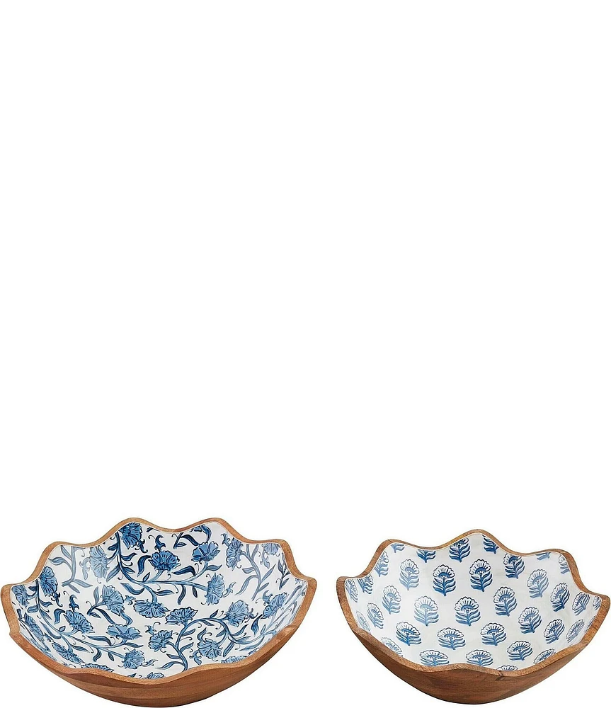 Mud Pie Block Print Enamel Nested Bowl Set