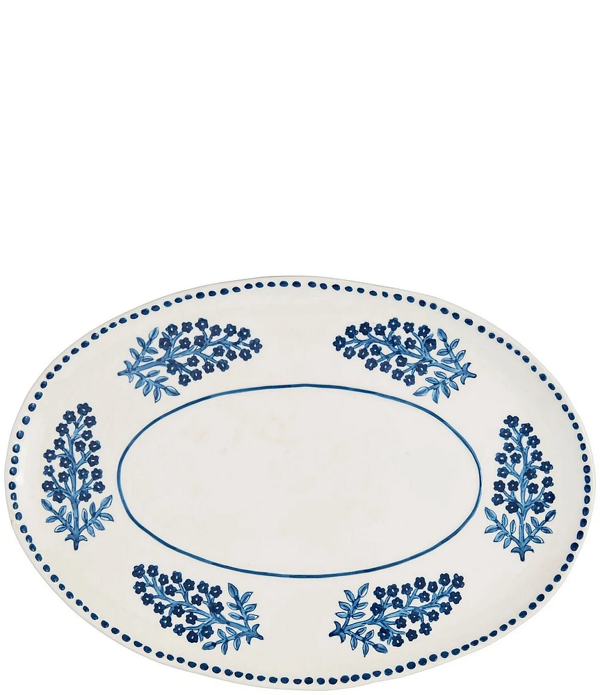 Mud Pie Block Print Oval Platter